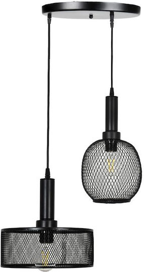 Fylliana Deckenleuchte Schwarz Raster mit Lampenbirnensockel E27