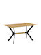 Table Dining Room Wooden with Metal Frame Sonoma/black 120x60x74cm