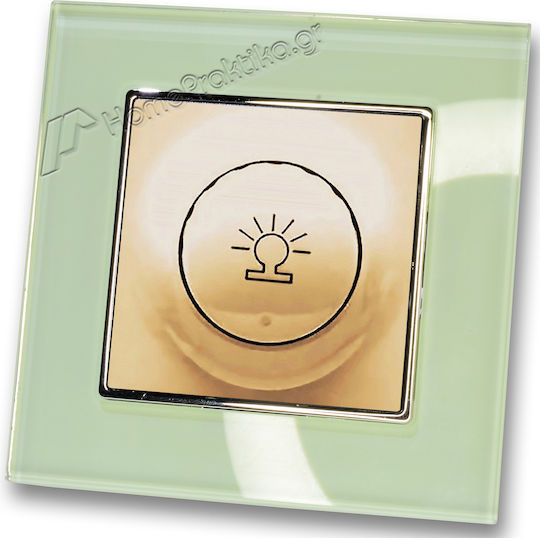 Lineme Klassischer Dimmerschalter mit Rahmen 500W in Goldfarbe