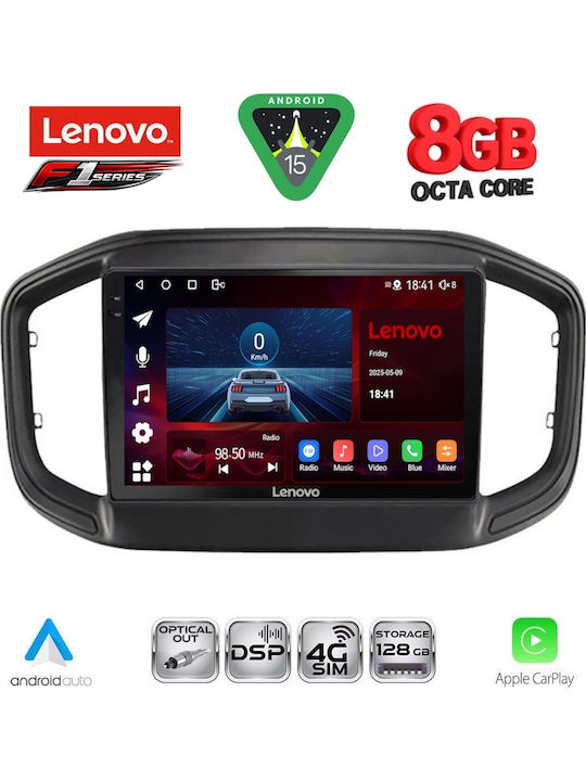 Lenovo Car Audio System for Fiat Strada 2020 (Bluetooth/USB/WiFi/GPS/Apple-Carplay/Android-Auto) with Touch Screen 9"