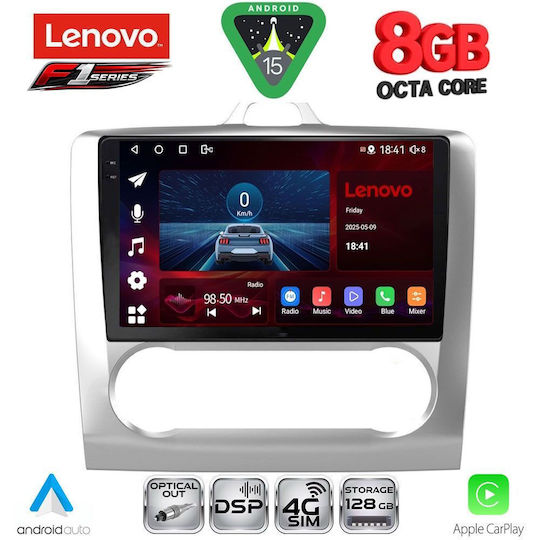 Lenovo Ηχοσύστημα Αυτοκινήτου για Ford Focus 2005-2012 με Clima (Bluetooth/USB/WiFi/GPS/Apple-Carplay/Android-Auto) με Οθόνη Αφής 9"
