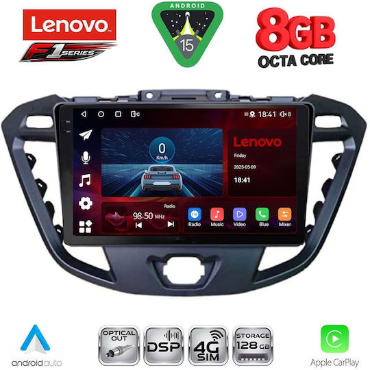 Lenovo Ηχοσύστημα Αυτοκινήτου για Ford Transit Custom / Tourneo Custom 2013-2019 (Bluetooth/USB/WiFi/GPS/Apple-Carplay/Android-Auto) με Οθόνη Αφής 9"
