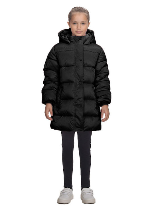 Joyce Kinder Freizeitjacke Lang mit Kapuze Black