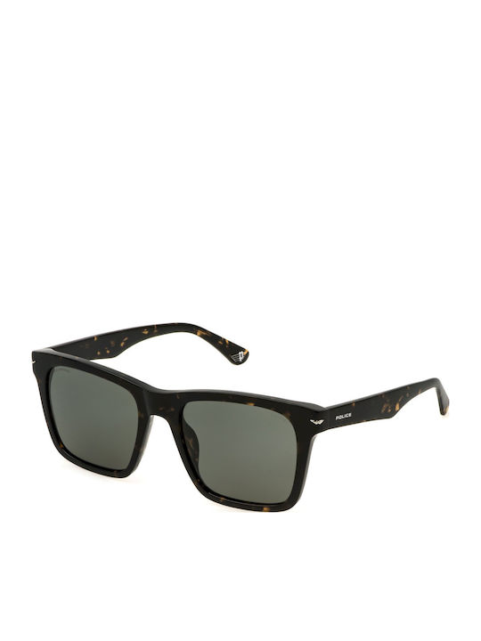 Police Sunglasses Brown with Acetate Frame & Brown Lens
