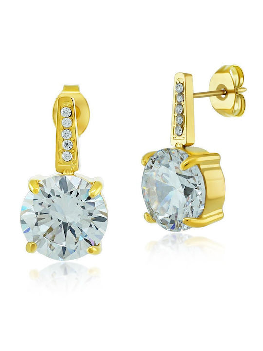 Bijou Box Earrings made of Steel Gold Plated with Stones