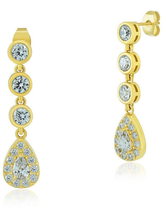 Bijou Box Earrings made of Steel Gold Plated with Stones