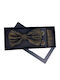 Elegant 3-piece Set Men Bow Tie Cufflinks Fabric Pocket Square Dark Green-gold