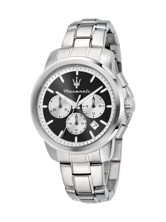 Maserati Successo Herrenuhr 42mm Batterie mit Silber Metallarmband