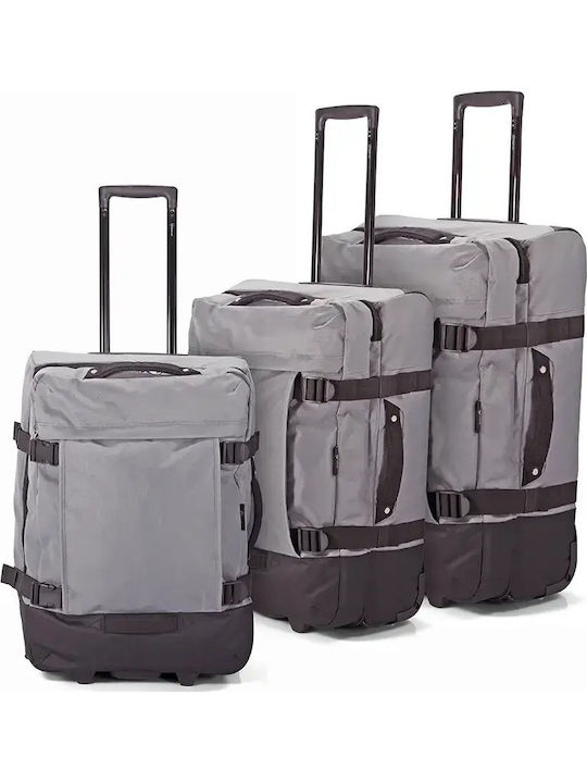 Benzi Gray Travel Suitcases with 2 Wheels Set o...