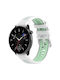 Watch Strap Two Colors Silicone Amazfit Bip 1s 20 Mm White + Cyan Green