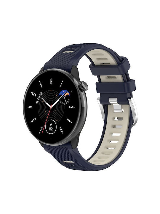 Watch Strap Two Colors Silicone Amazfit Bip 1s 20 Mm Midnight Blue + Starlight