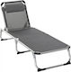 Foldable Aluminum Beach Sunbed Gray with Pillow 189x60x28cm