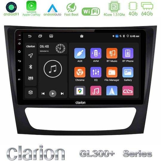 Clarion Ηχοσύστημα Αυτοκινήτου για Mercedes-Benz E Class / CLS Class 2002-2009 (Bluetooth/USB/AUX/WiFi/GPS/Apple-Carplay/Android-Auto) με Οθόνη Αφής 9"