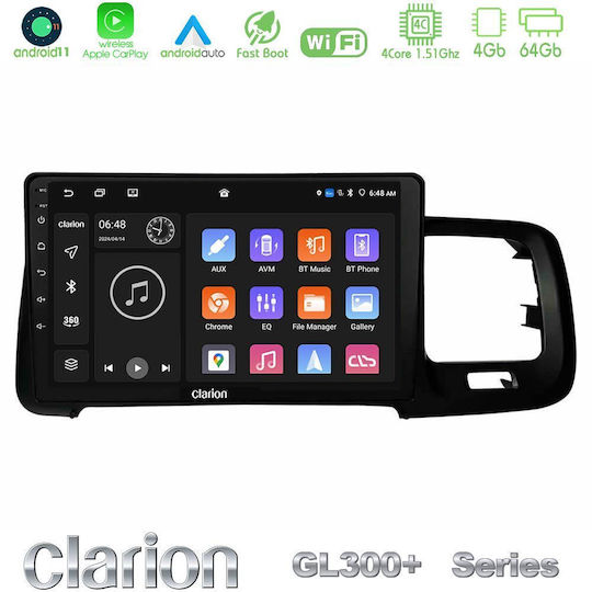 Clarion Auto-Audiosystem für Volvo S60 2010-2018 (Bluetooth/USB/AUX/WiFi/GPS/Apple-Carplay/Android-Auto) mit Touchscreen 9"