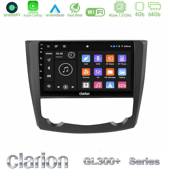 Clarion Ηχοσύστημα Αυτοκινήτου για Renault Kadjar 2015-2021 (Bluetooth/USB/AUX/WiFi/GPS/Apple-Carplay/Android-Auto) με Οθόνη Αφής 9"