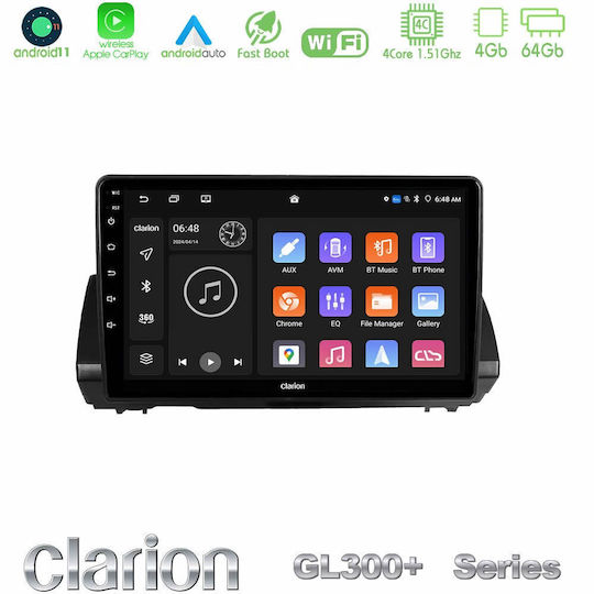 Clarion Car Audio System for Renault Logan Dacia Sandero Logan Jogger 2022 Bluetooth USB AUX WiFi GPS Apple CarPlay Android Auto with 9-inch Touch Screen
