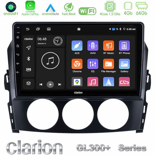 Clarion Ηχοσύστημα Αυτοκινήτου για Mazda MX-5 2006-2008 (Bluetooth/USB/AUX/WiFi/GPS/Apple-Carplay/Android-Auto) με Οθόνη Αφής 9"