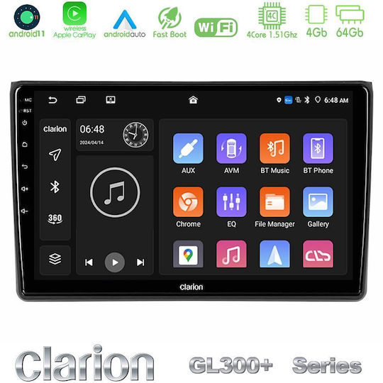 Clarion Car Audio System for Seat Exeo Audi A4 2008-2013 Bluetooth USB AUX Wi-Fi GPS Apple CarPlay Android Auto with 9-Inch Touch Screen