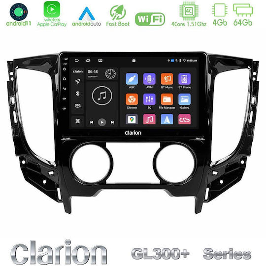Clarion Ηχοσύστημα Αυτοκινήτου για Fiat Fullback Mitsubishi L200 2016 με A/C (Bluetooth/USB/AUX/WiFi/GPS/Apple-Carplay/Android-Auto) με Οθόνη Αφής 9"