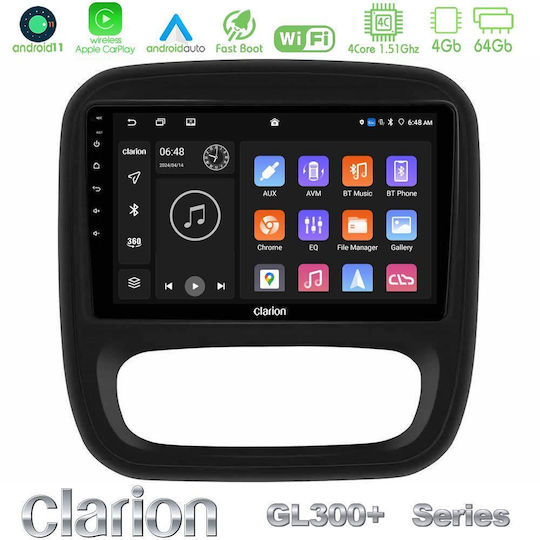 Clarion Ηχοσύστημα Αυτοκινήτου για Opel Vivaro Fiat Talento Renault Trafic Nissan NV300 2014-2018 με A/C (Bluetooth/USB/AUX/WiFi/GPS/Apple-Carplay/Android-Auto) με Οθόνη Αφής 9"