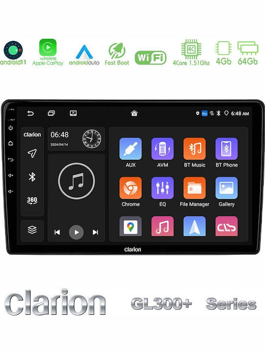 Clarion Car Audio System for Toyota Celica / GT86 / Sequoia 2006-2011 (Bluetooth/USB/AUX/WiFi/GPS/Apple CarPlay/Android Auto) with 9" Touch Screen