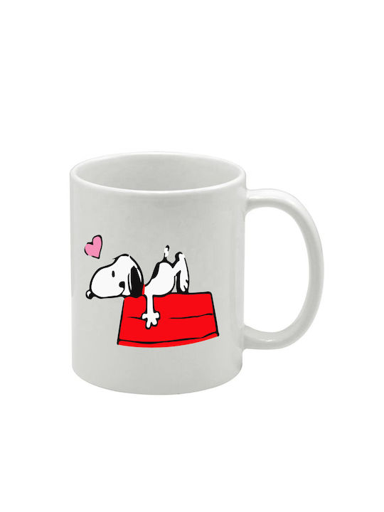Weiße Tasse Snoopy