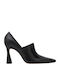 Leder Pumps mit hohem Absatz Schwarz