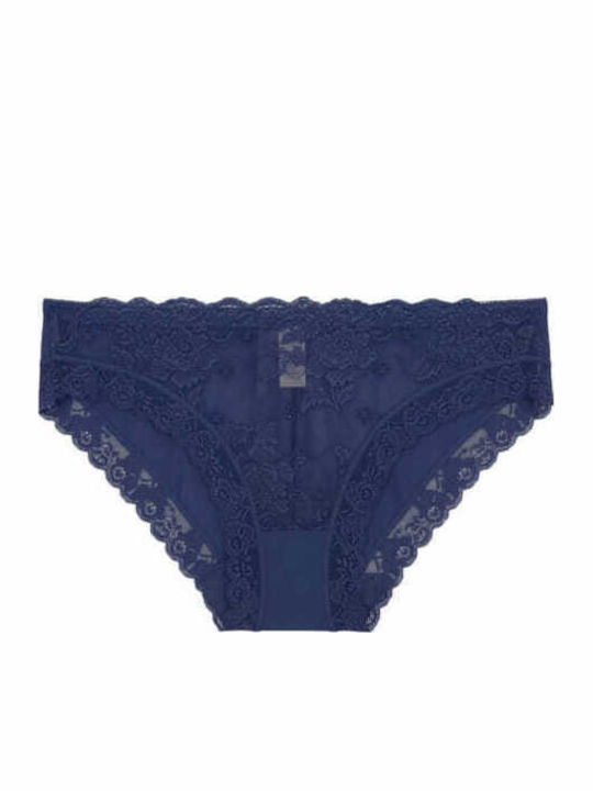 Women's Slip with Lace Blue