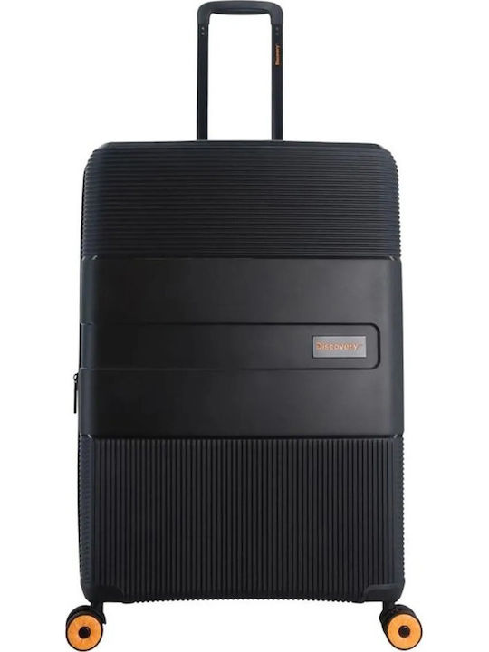 Discovery Large Travel Suitcase Hard Black with 4 Wheels Height 76.5cm DL02HO.71.06