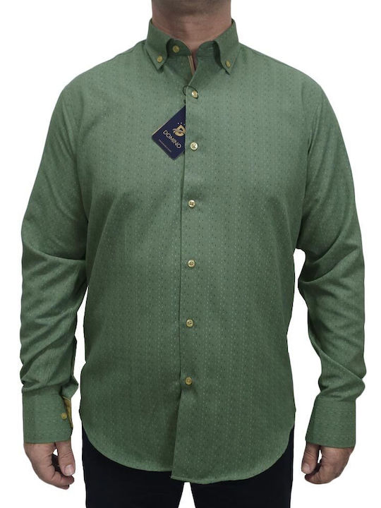 Long-sleeved Shirt Polka Dot Green
