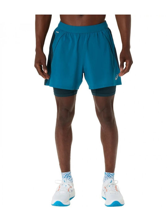 ASICS 2 in 1 Αθλητική Ανδρική Βερμούδα Μπλε 201...