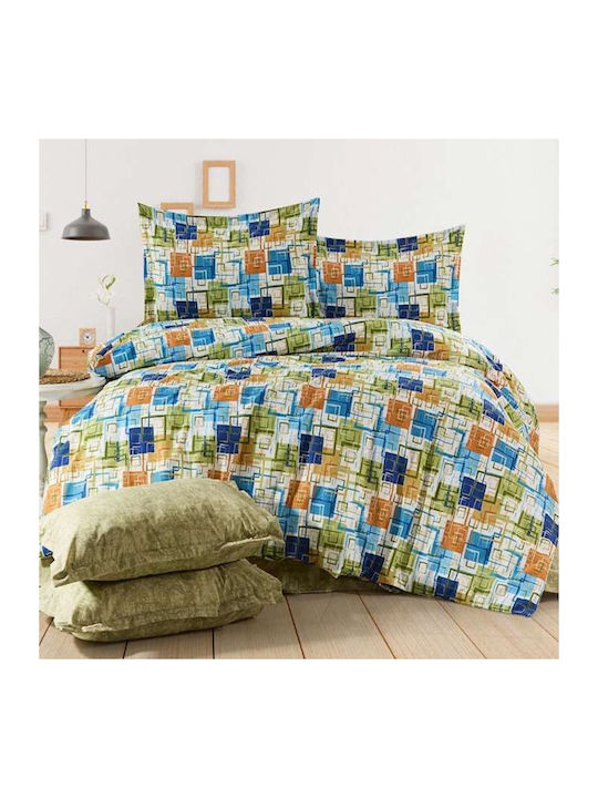 MayHome Duvet Set Single 160x240cm Polycotton Geometric 350 GSMGsm