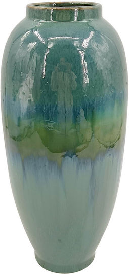 Artekko Decorative Ceramic Vase Bliss Green Φ17.7xH40.5cm