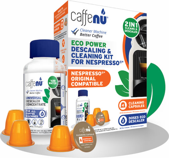 Caffenu Kit Detartrant 200ml Capsule Pentru Mașini Nespresso 4 Bucăți