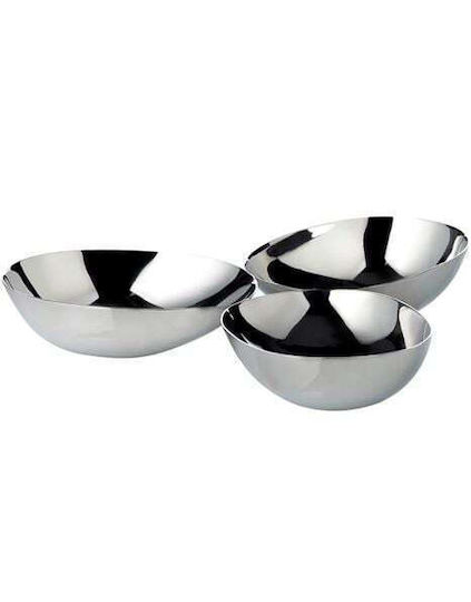 Dreifach Dekorative Schüssel Metall Silber 18x9x3cm 1Stück Dreifach Dekorative Schüssel Metall Silber 18x9x3cm 1Stück