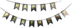 Party Decoration Black Banner “Happy Birthday” B501-bk Bal-b501-bk