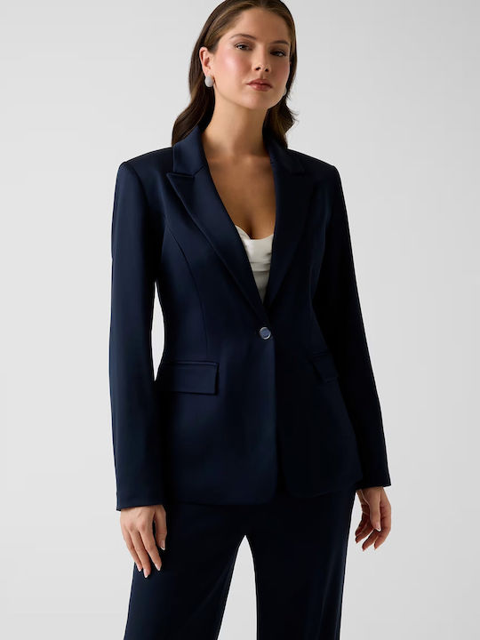 Guess Long Women's Blazer Dark Blue