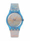 Swatch Bioceramic Herrenuhr Batterie mit Light Blue Kautschukarmband