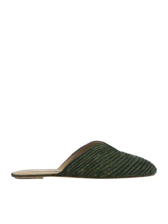 Flat Mules σε Χακί Χρώμα