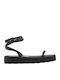Women's Flat Sandals in Black Color