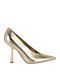 Synthetic Leather Gold High Heels Korela3