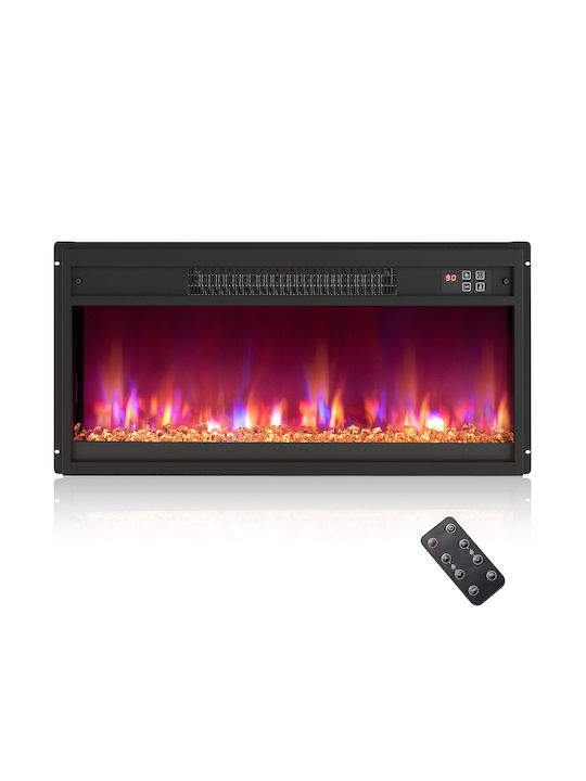 Costway Επιτοίχιο Ηλεκτρικό Τζάκι 1500W 49.1x12.3cm Μαύρο