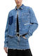 Women's Denim Long Sleeve Shirt Dark Denim