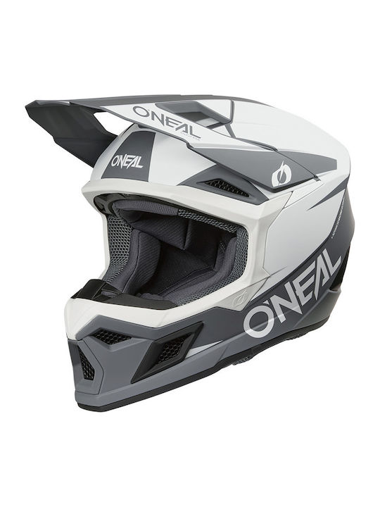 O'Neal 3 Series Solid White/Black Motorcycle He...