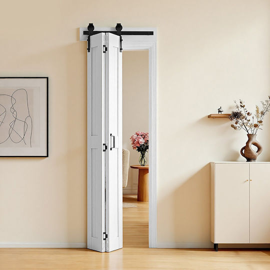 Innentür Doppelt Schiebetür Vevor 609 X 2134 Mm Türen Kleiderschrank Schiebetüren Doppelt Schiebetüren MDF Material Kit Inklusive Raumspartendes Design H-Frame Montage erforderlich Schlafzimmer Wohnzimmer Schrank Raumteiler
