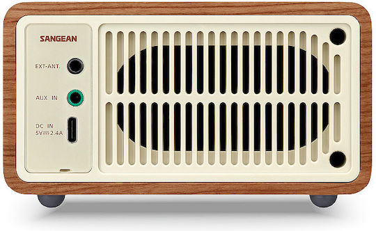 Sangean WR-7 Plus Retro Επιτραπέζιο Ραδιόφωνο Επαναφορτιζόμενο με Bluetooth Natural Cherry