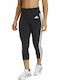Optime Essentials 3-stripes Schulung Frauen Gekürzt Leggings Schwarz