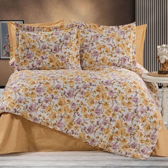 MayHome Σετ Παπλωματοθήκη Μονή με Μαξιλαροθήκη 160x240cm Floral