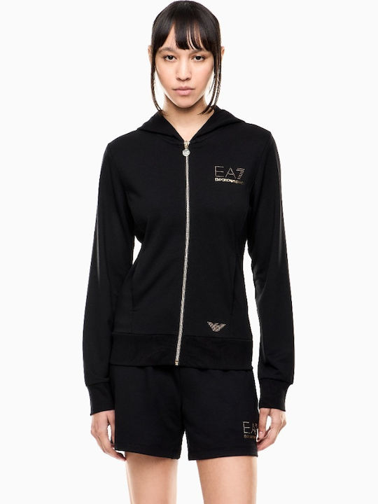 Women's Sweatshirt Jacket Hooded Black