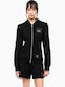 Women's Sweatshirt Jacket Hooded Black